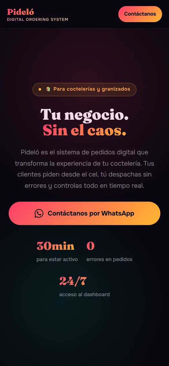 Pideló en celular: menú digital con carrito